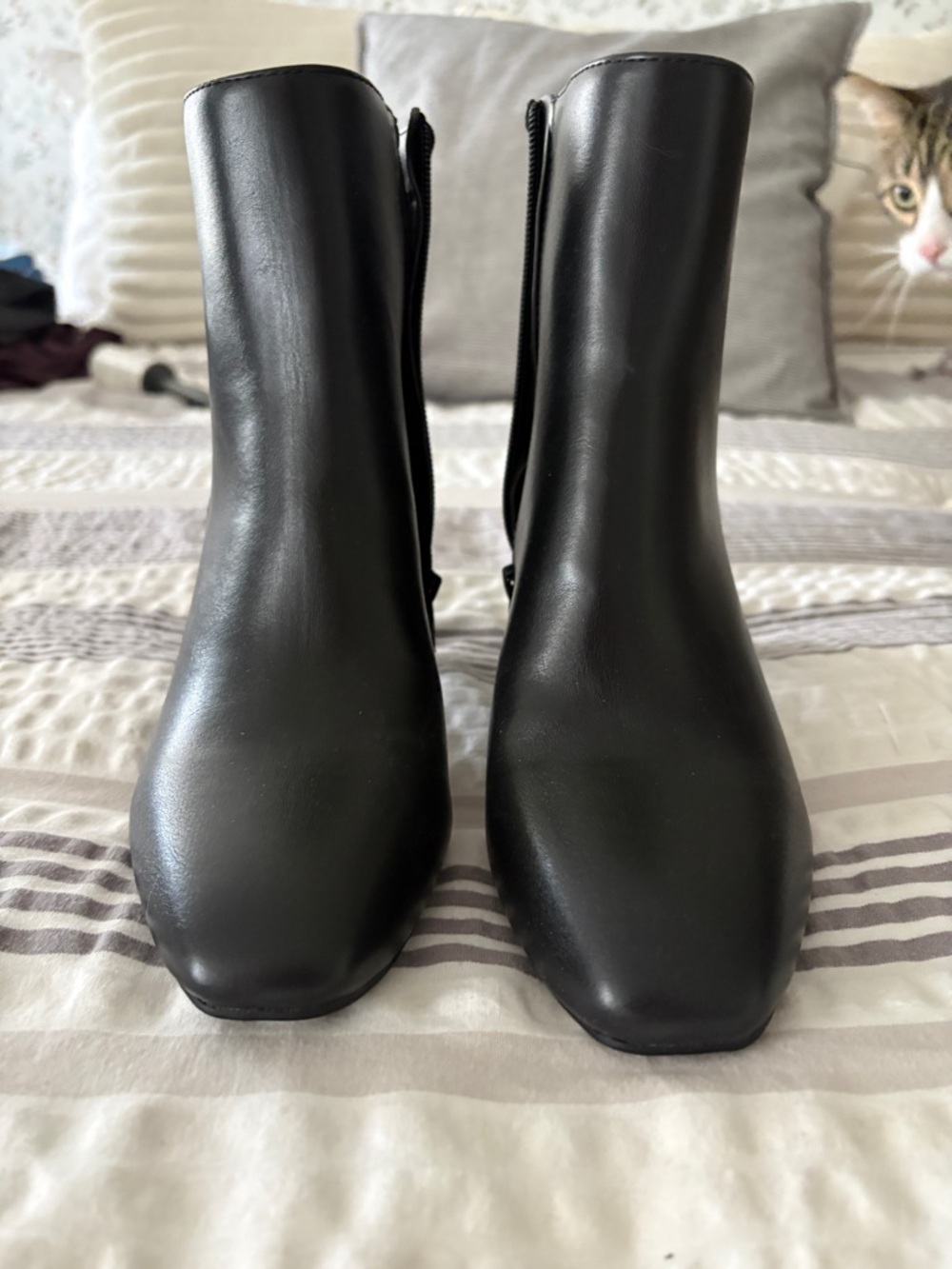 Kelly & Katie Black Square-Toe Ankle Booties